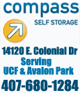 At Compass Self Storage on East Colonial Drive in Orlando, we offer a full range of unit sizes to fit your storage needs. Our clean, modern storage facility provides everything you want, including climate controlled units, drive up units, moving and packing supplies and Free Move-in trucks.